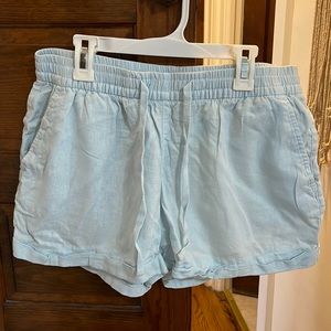 Light blue linen shorts